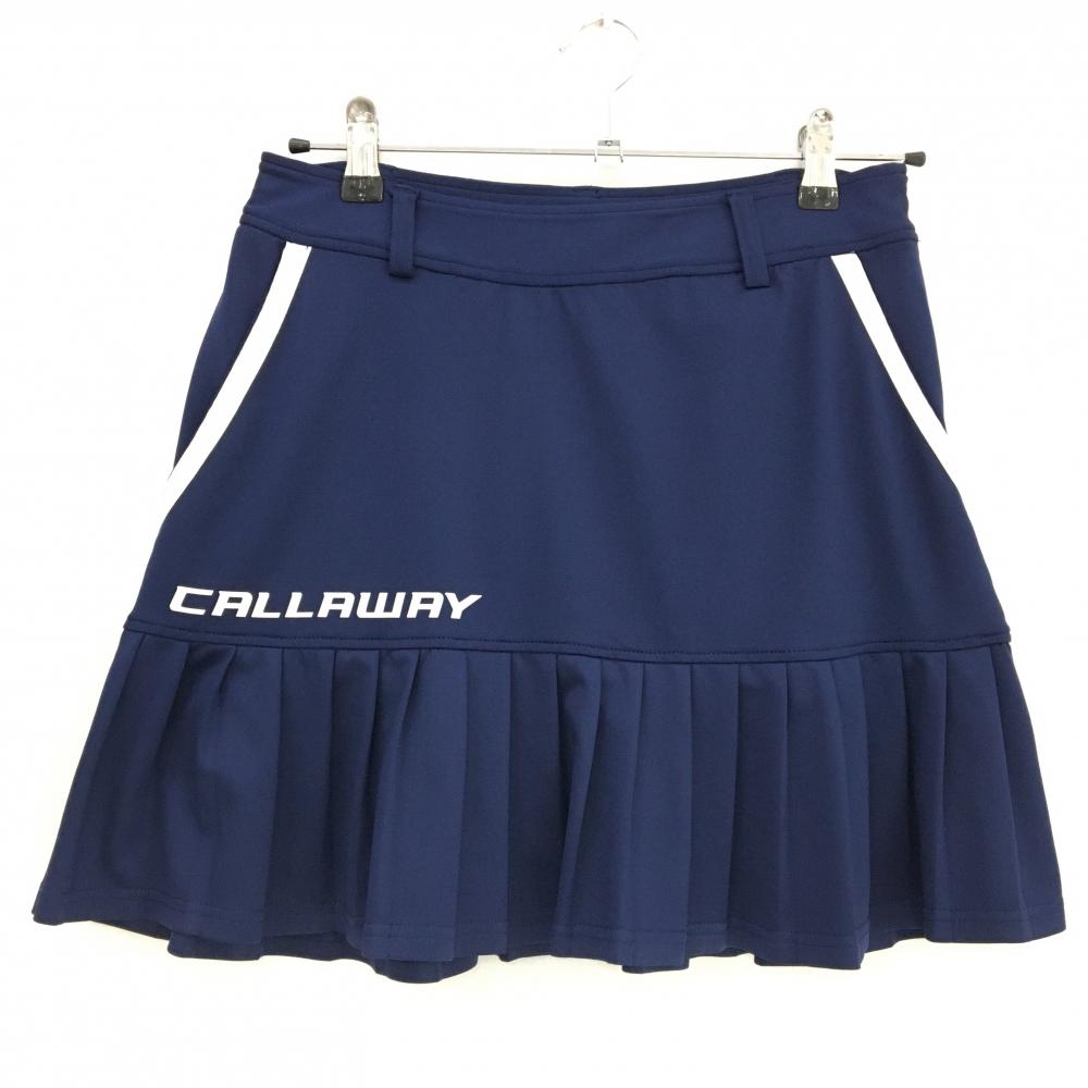 【超美品】キャロウェイ スカート ネイビー 裾プリーツ ストレッチ  レディース S ゴルフウェア Callaway