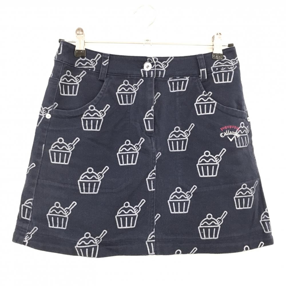 キャロウェイ スカート ネイビー×グレー 総柄 レディース M ゴルフウェア Callaway