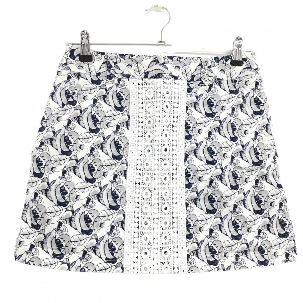 【超美品】キャロウェイ スカート 白×ネイビー 総柄  レディース M ゴルフウェア Callaway