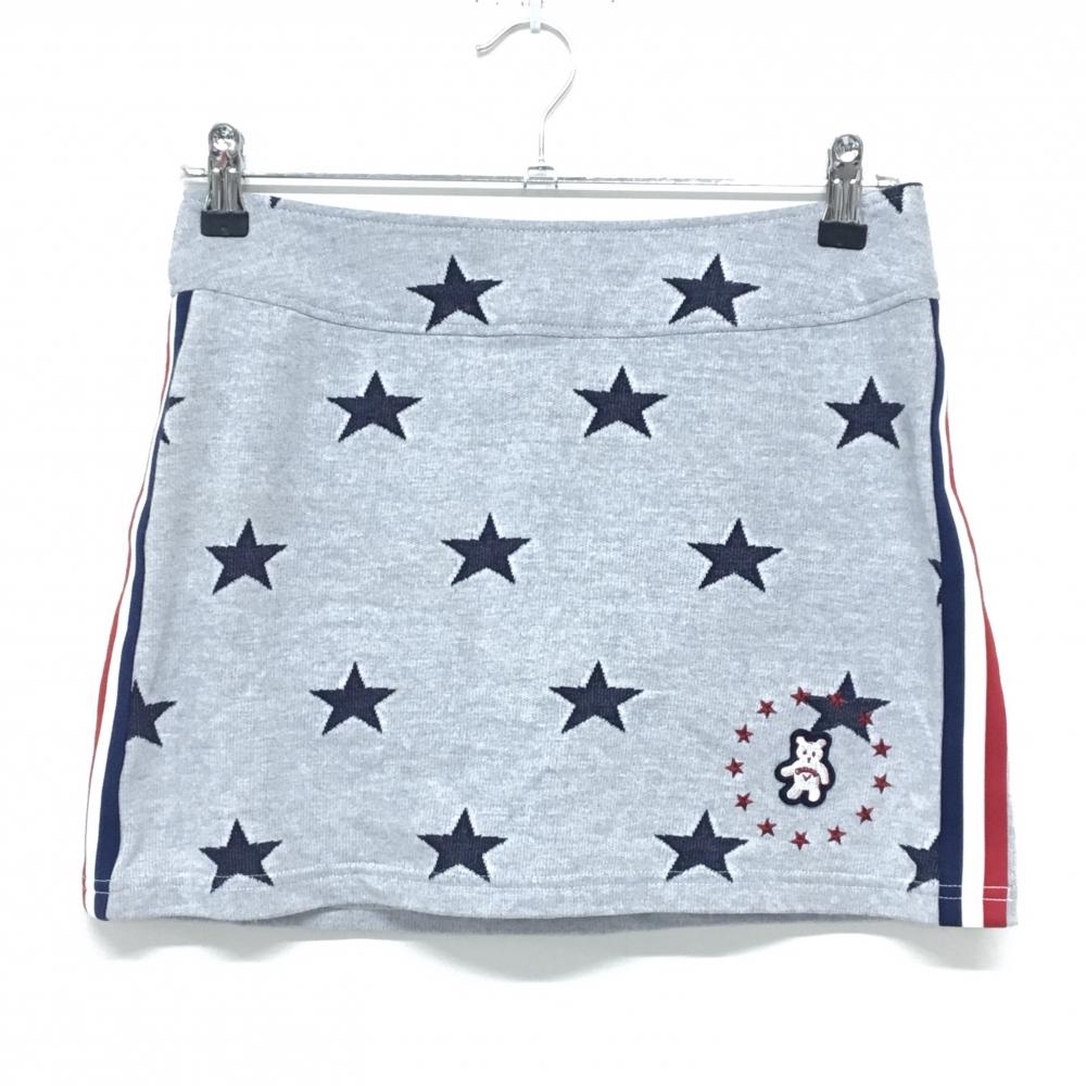【美品】キャロウェイ スカート グレー×ネイビー 星総柄 レディース SS ゴルフウェア Callaway