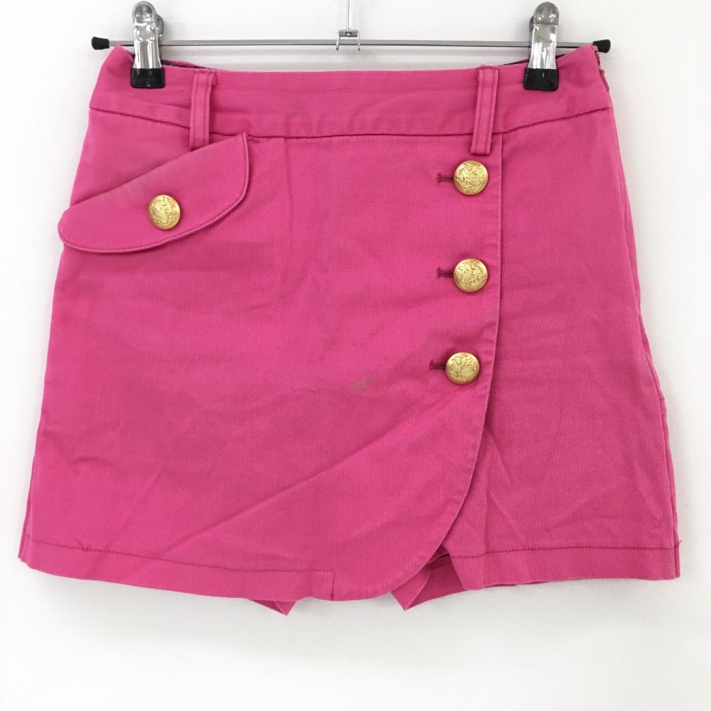 キャロウェイ ラップキュロットスカート ピンク ゴールドボタン ストレッチ  レディース SS ゴルフウェア Callaway