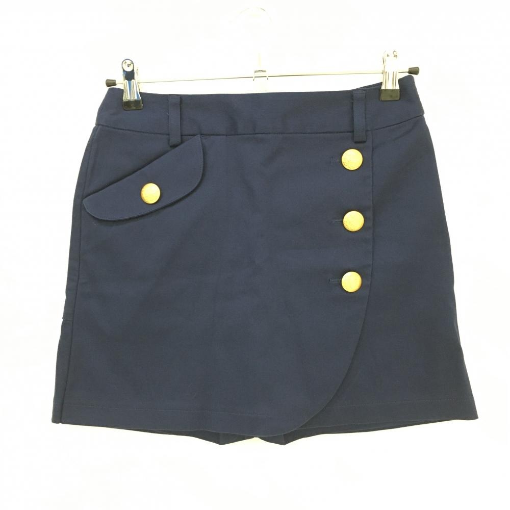 【超美品】キャロウェイ スカート ネイビー 内側インナーパンツ 金ボタン  レディース S ゴルフウェア Callaway
