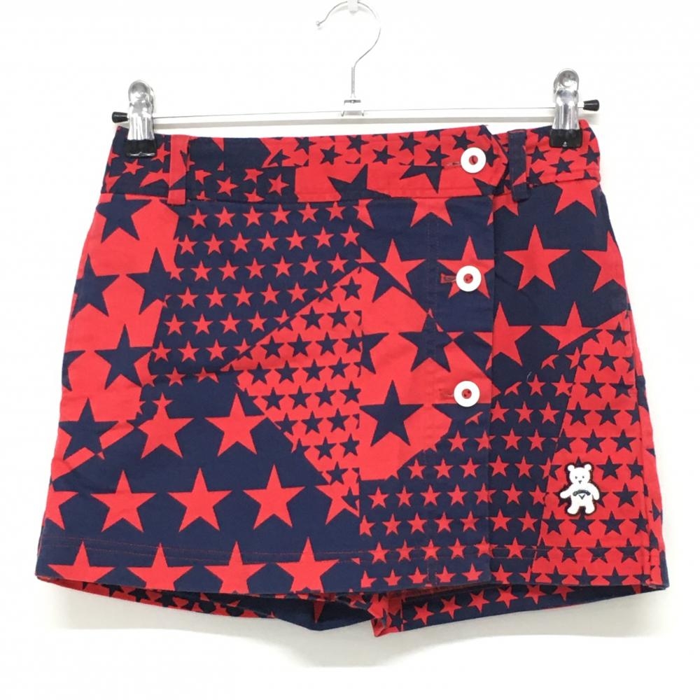 キャロウェイ キュロットスカート レッド×ネイビー スター柄  レディース S ゴルフウェア Callaway