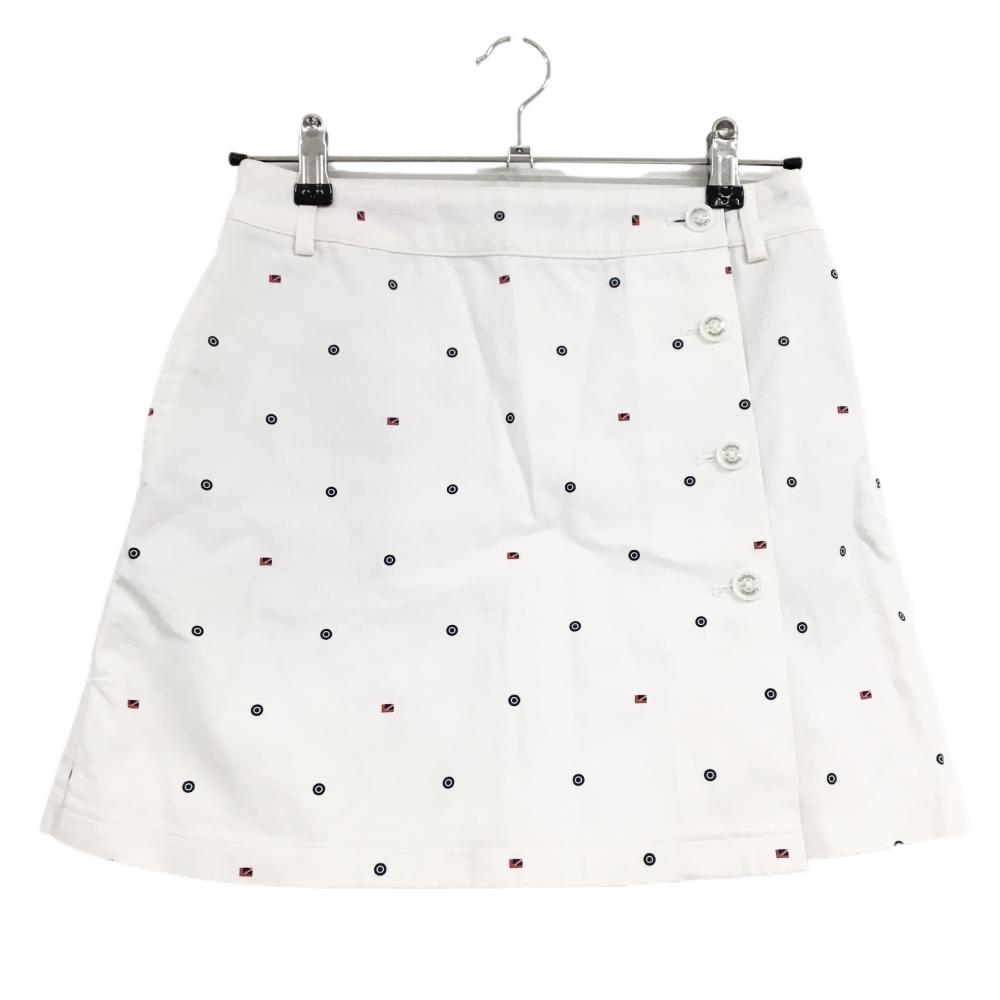 キャロウェイ キュロットスカート 白×ネイビー 総柄 M レディース M ゴルフウェア Callaway