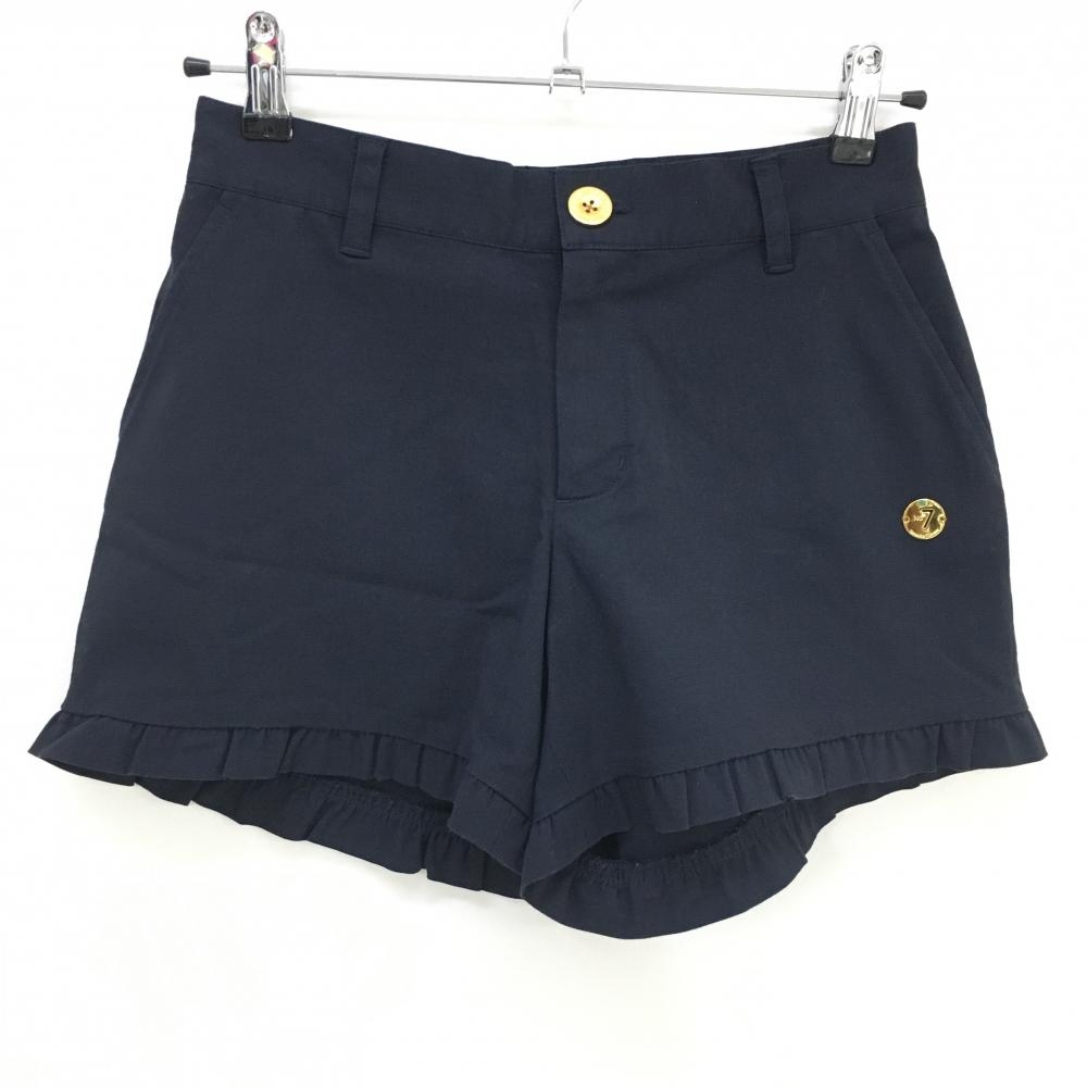 【美品】サマンサタバサNo.7 ショートパンツ ネイビー 裾フリル  レディース 36(S) ゴルフウェア Samantha Thavasa