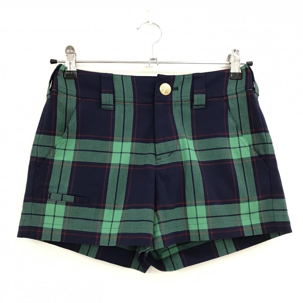 【超美品】サマンサタバサUNDER25 ショートパンツ ライトグリーン×ネイビー×レッド  レディース S ゴルフウェア Samantha Thavasa