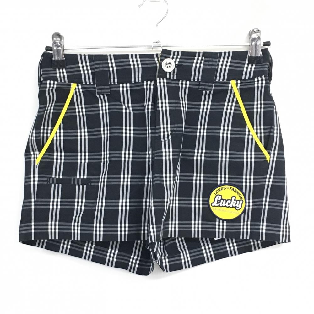 【美品】サマンサタバサ ショートパンツ 黒×白 チェック ストレッチ  レディース 36(S) ゴルフウェア Samantha Thavasa
