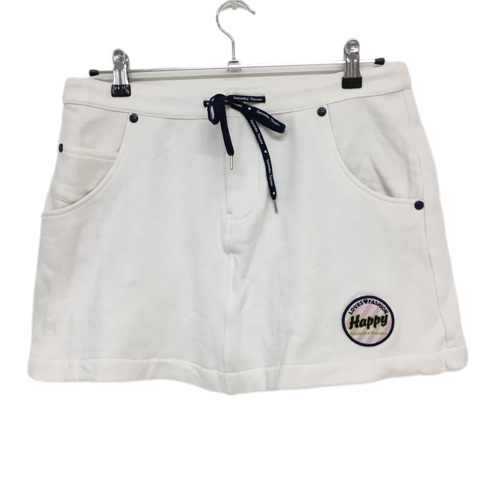 【美品】サマンサタバサ UNDER25 スウェットスカート 白 裏起毛 ストレッチ レディース PRO ゴルフウェア Samantha Thavasa