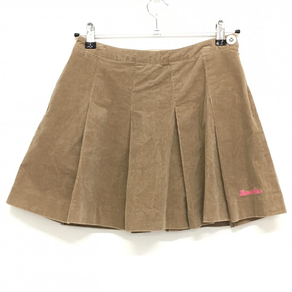 【美品】サマンサタバサ UNDER25 プリーツスカート ブラウン コーデュロイ レディース S ゴルフウェア Samantha Thavasa