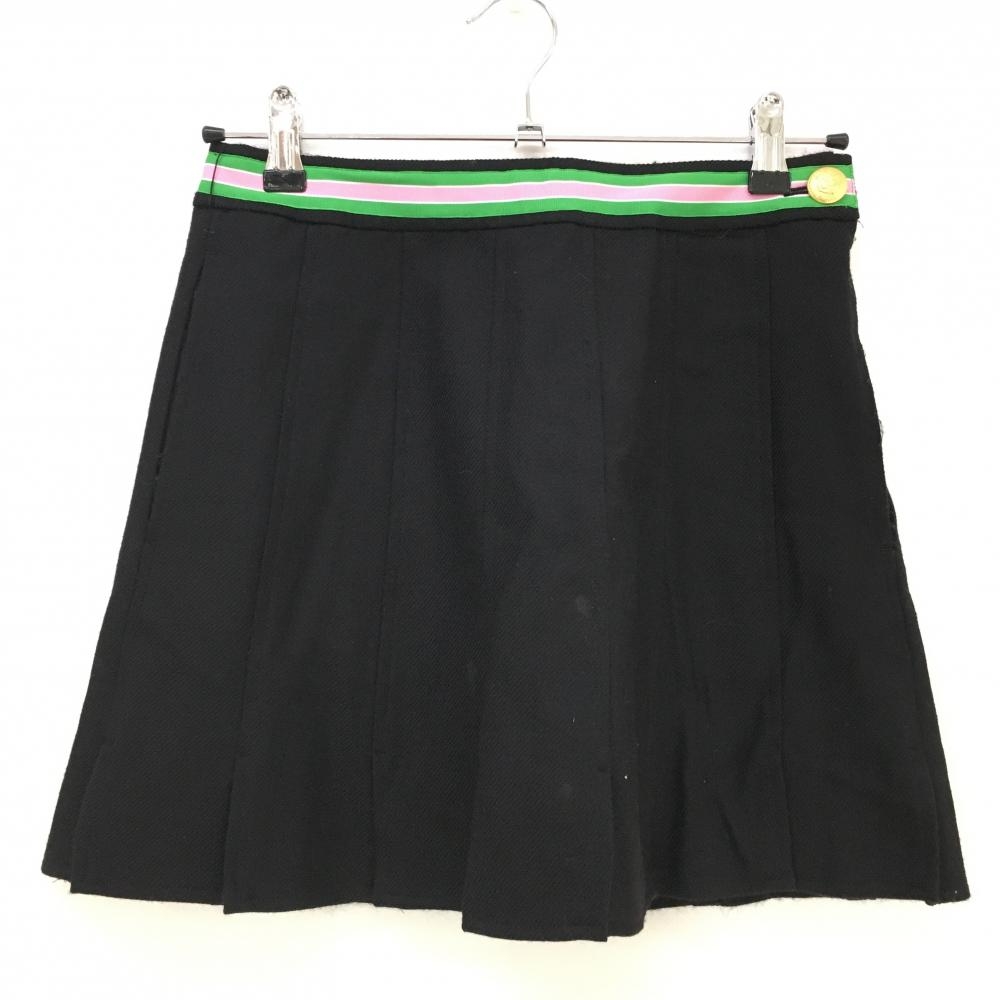 サマンサタバサNo.7 スカート 黒×ピンク×グリーン ウエストライン 内側インナーパンツ  レディース 36(S) ゴルフウェア Samantha Thavasa