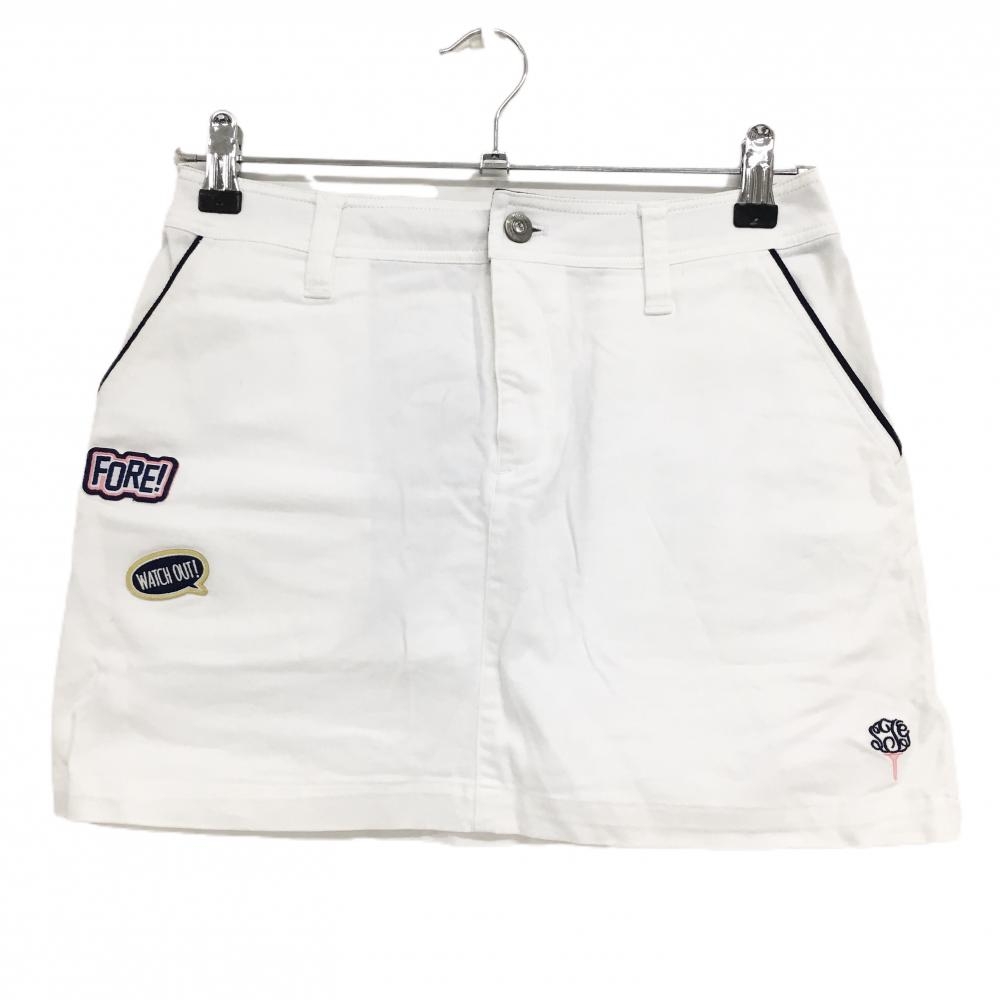 サマンサタバサUNDER25 スカート 白×ネイビー バックプリント  レディース M ゴルフウェア Samantha Thavasa