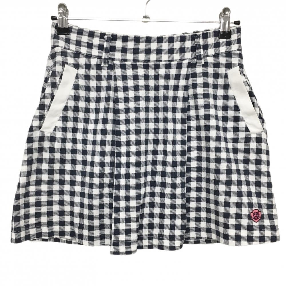 サマンサタバサUNDER25 スカート ネイビー×白 チェック柄  レディース M ゴルフウェア Samantha Thavasa