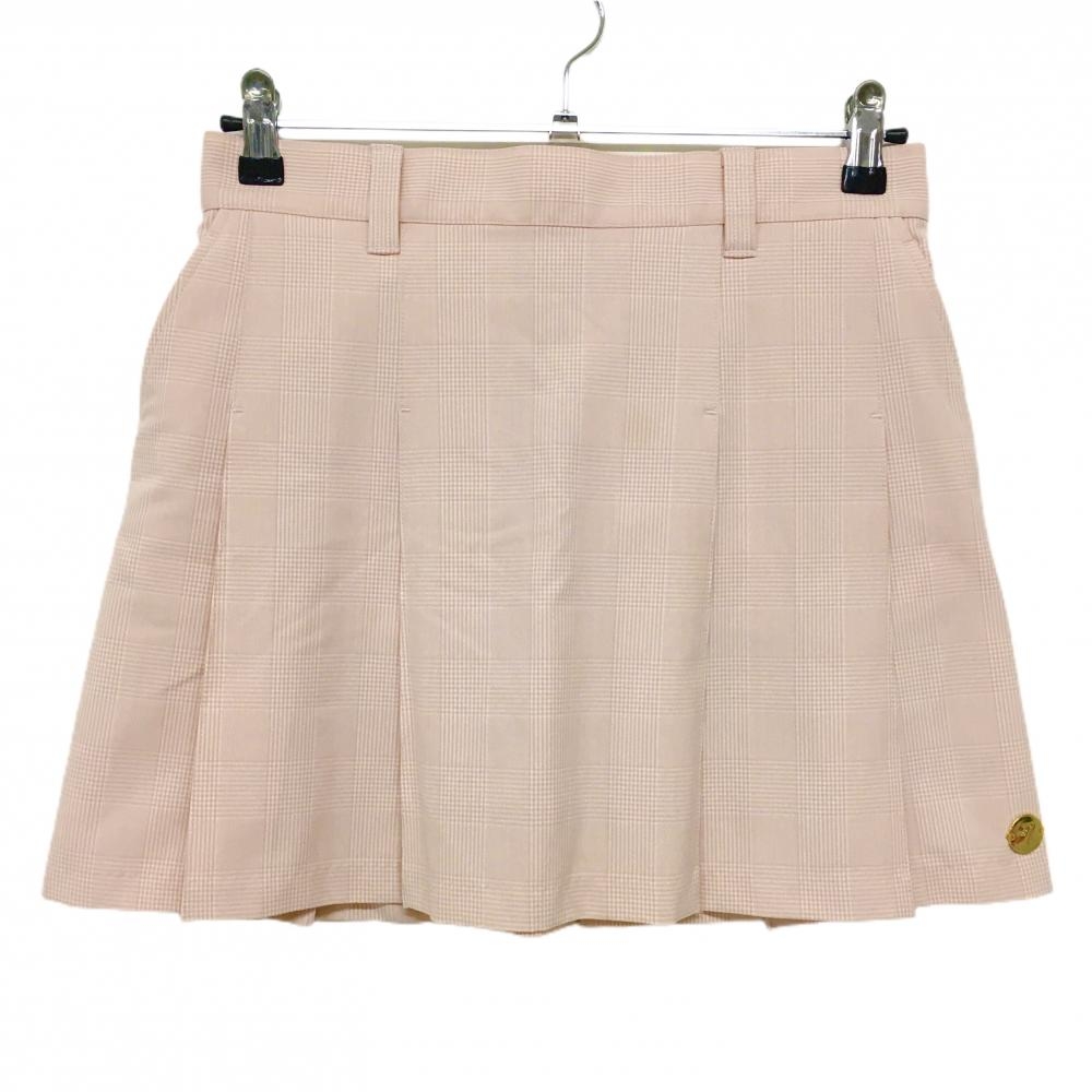 【超美品】サマンサタバサNo.7 プリーツスカート ライトピンク×白 チェック柄  レディース 40(L) ゴルフウェア Samantha Thavasa