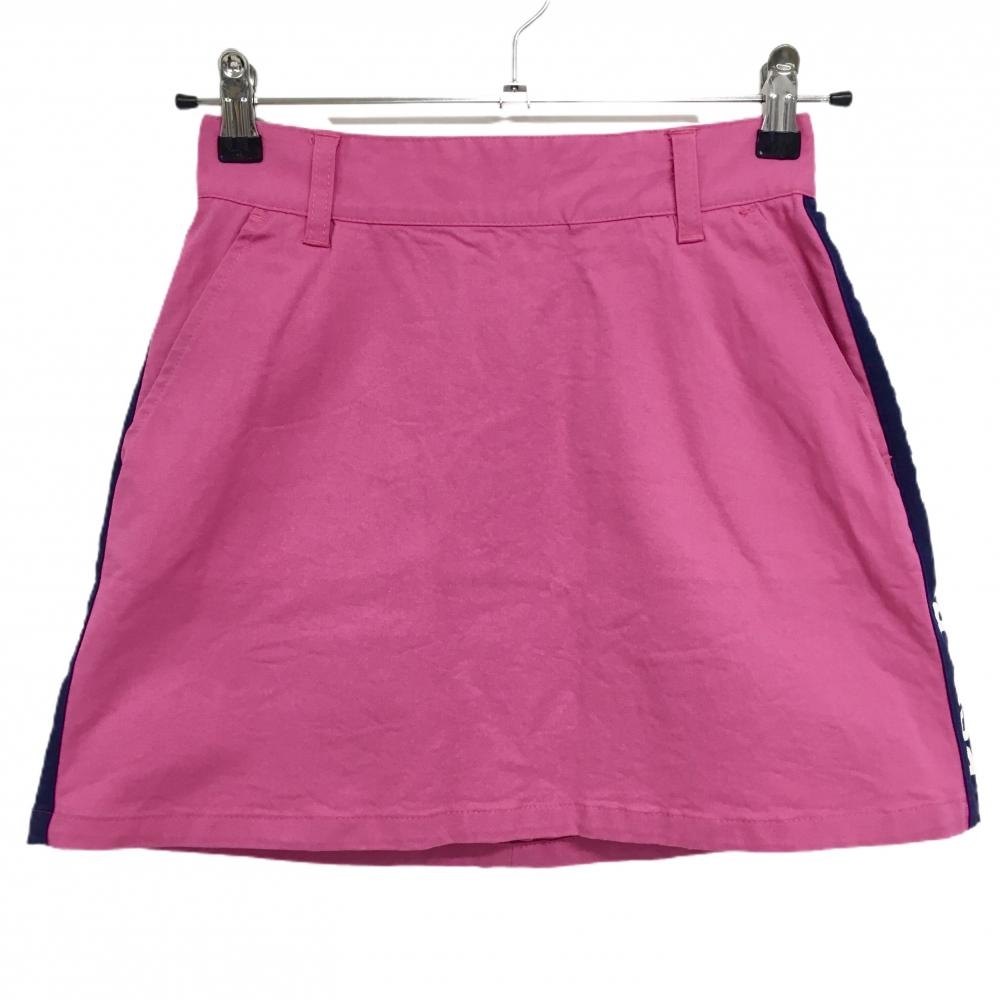 【美品】サマンサタバサUNDER25 スカート ピンク×ネイビー サイドロゴ  レディース S ゴルフウェア Samantha Thavasa