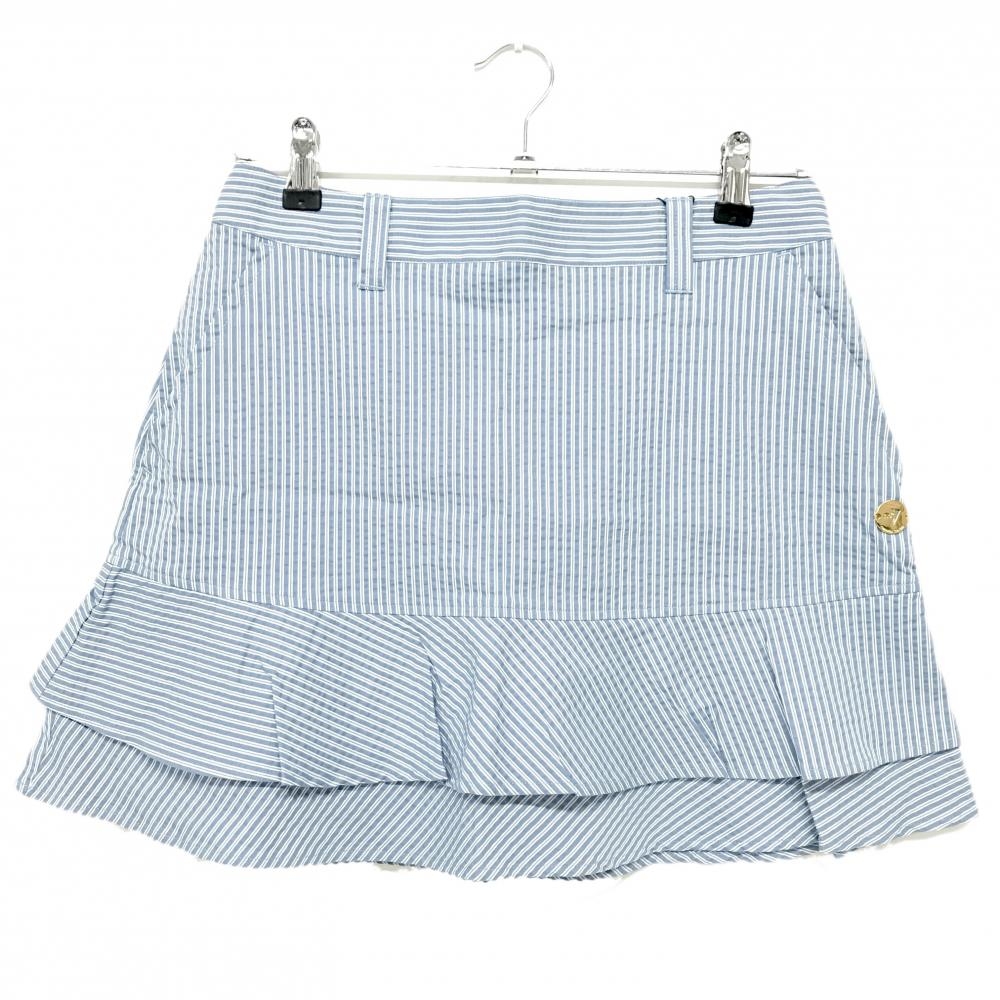 【新品】サマンサタバサNo.7 スカート ライトブルー×白 ストライプ  レディース 38(M) ゴルフウェア Samantha Thavasa
