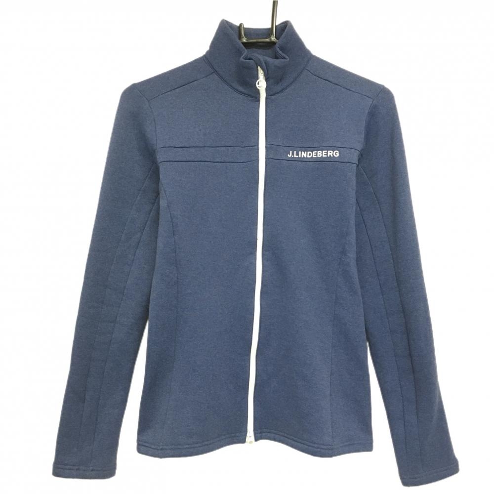 【超美品】ジェイリンドバーグ ジャケットブルゾン 杢ネイビー 裏起毛 レディース S ゴルフウェア J．LINDEBERG