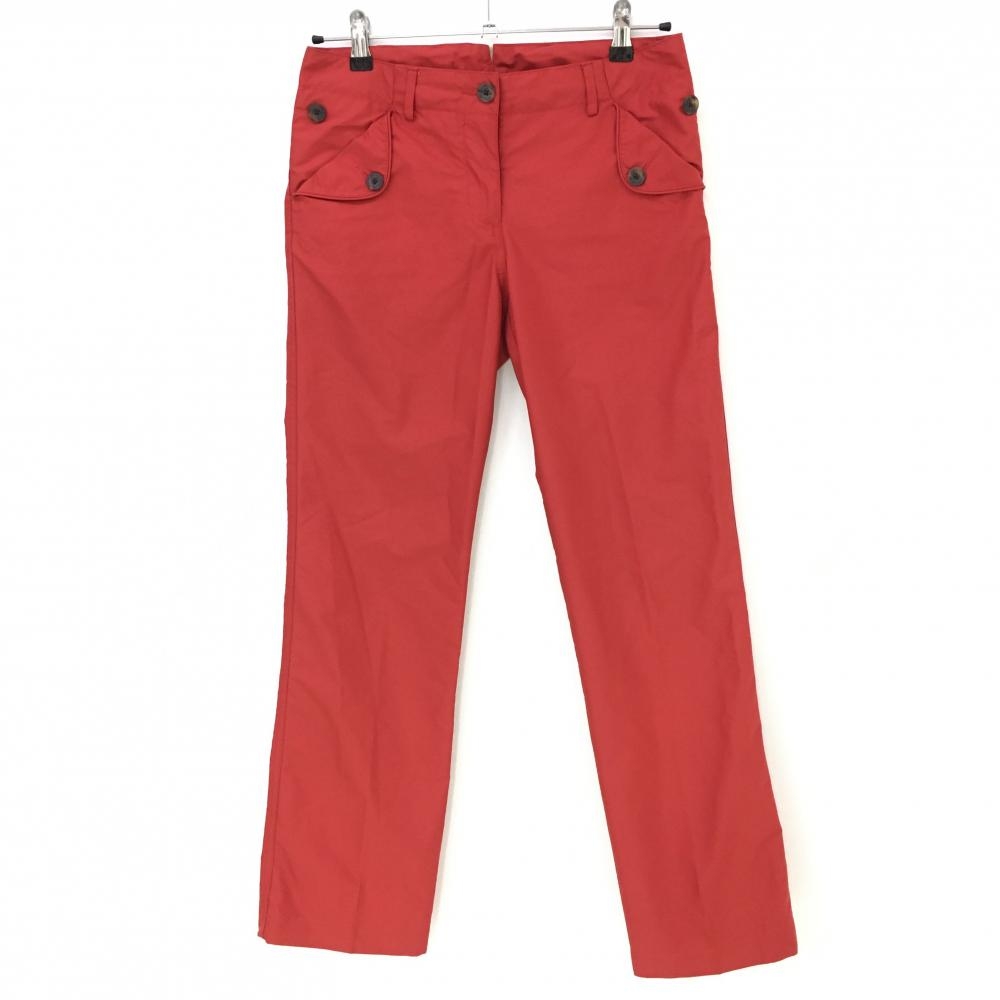 【美品】ジェイリンドバーグ パンツ レッド ポケットボタン レディース 26 ゴルフウェア J．LINDEBERG