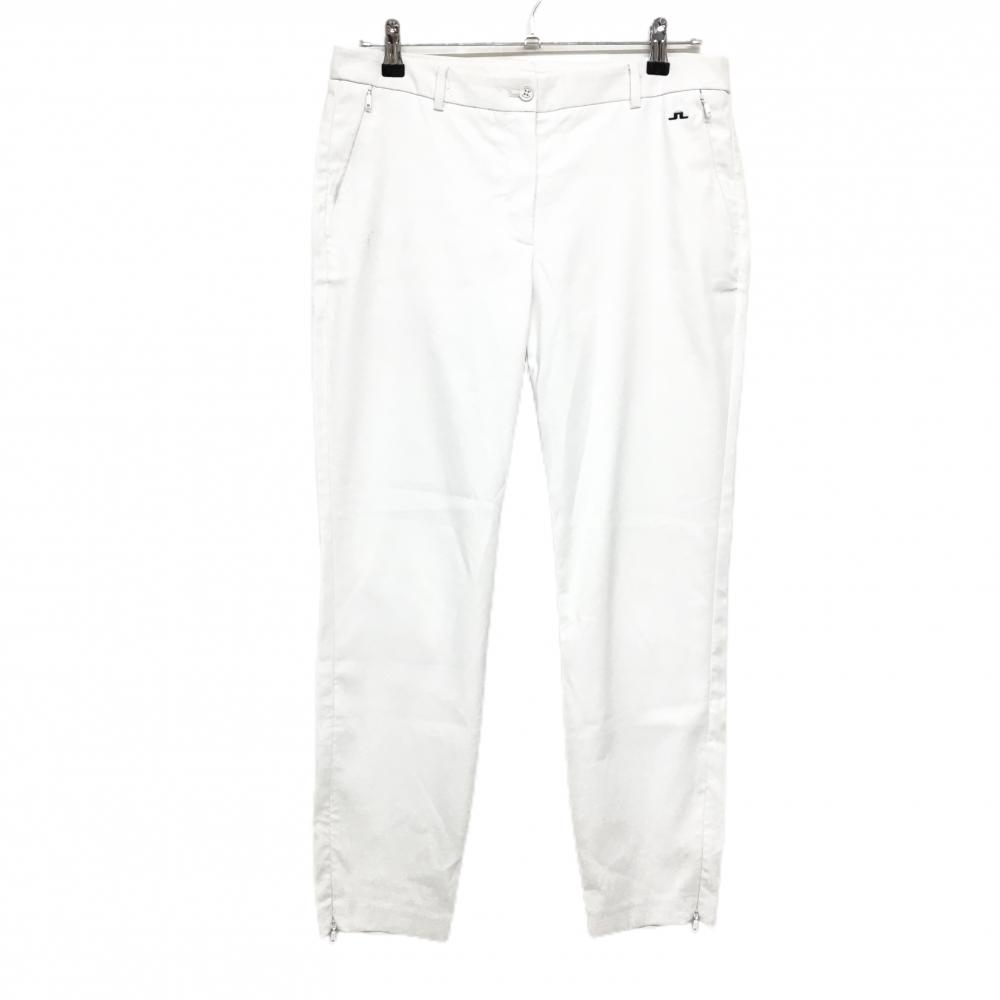 ジェイリンドバーグ パンツ 白 ロゴ黒 ストレッチ  レディース 165/70A ゴルフウェア J．LINDEBERG