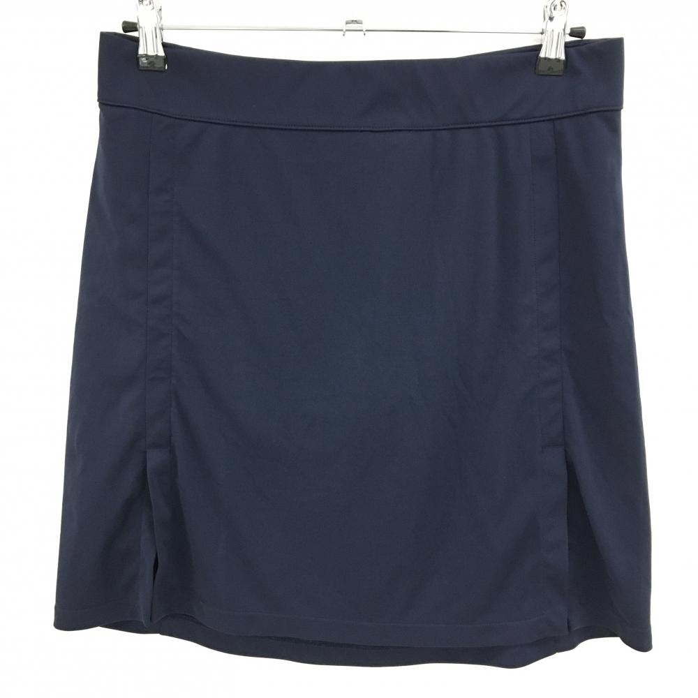 【美品】ジェイリンドバーグ スカート ネイビー ストレッチ ロゴ刺しゅう スリット  レディース L ゴルフウェア J．LINDEBERG