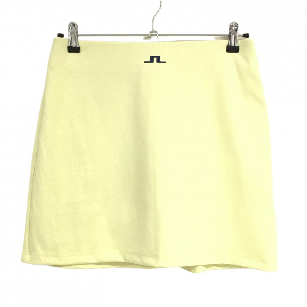 【新品】ジェイリンドバーグ ストレッチスカート イエロー 無地 ウエストゴム レディース 40(M) ゴルフウェア J．LINDEBERG