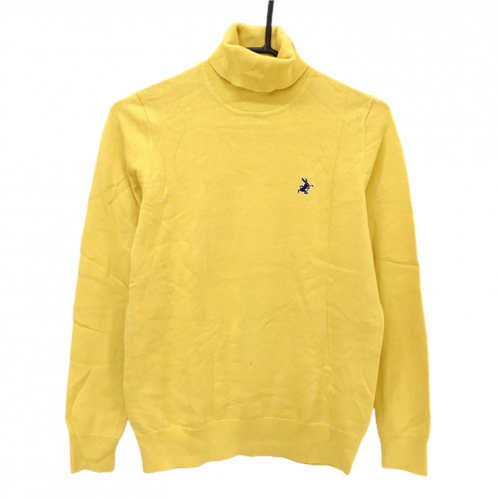 ジャックバニー ハイネックセーター イエロー系 ロゴ刺しゅう コットン混 ニット レディース 1(M) ゴルフウェア Jack Bunny