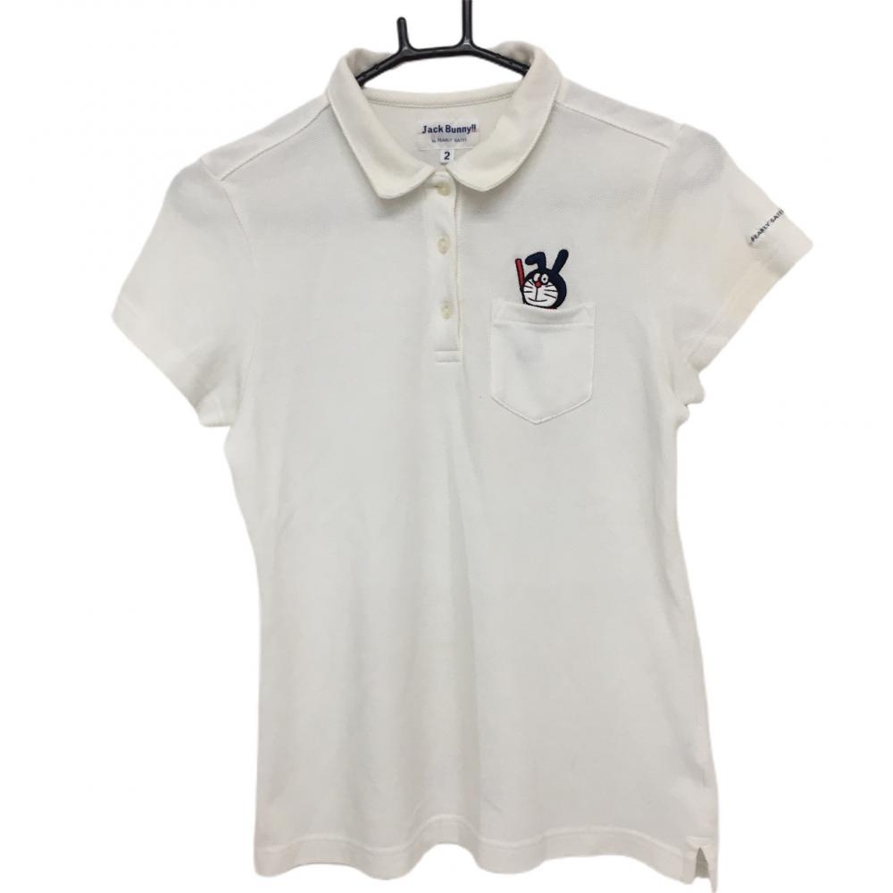 ジャックバニー×ドラえもん 半袖ポロシャツ 胸ポケット  レディース 2(Ｌ) ゴルフウェア Jack Bunny