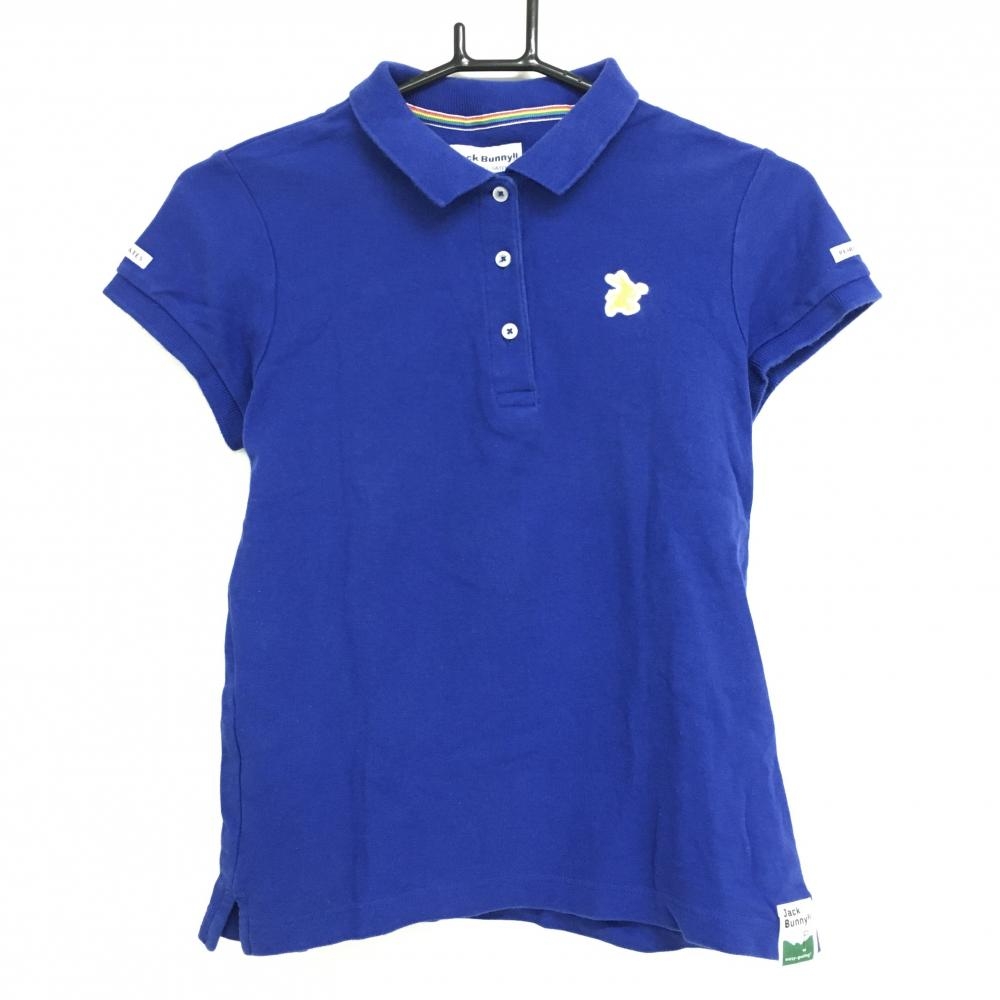 ジャックバニー 半袖ポロシャツ ブルー コットン100％ レディース 0(S) ゴルフウェア Jack Bunny