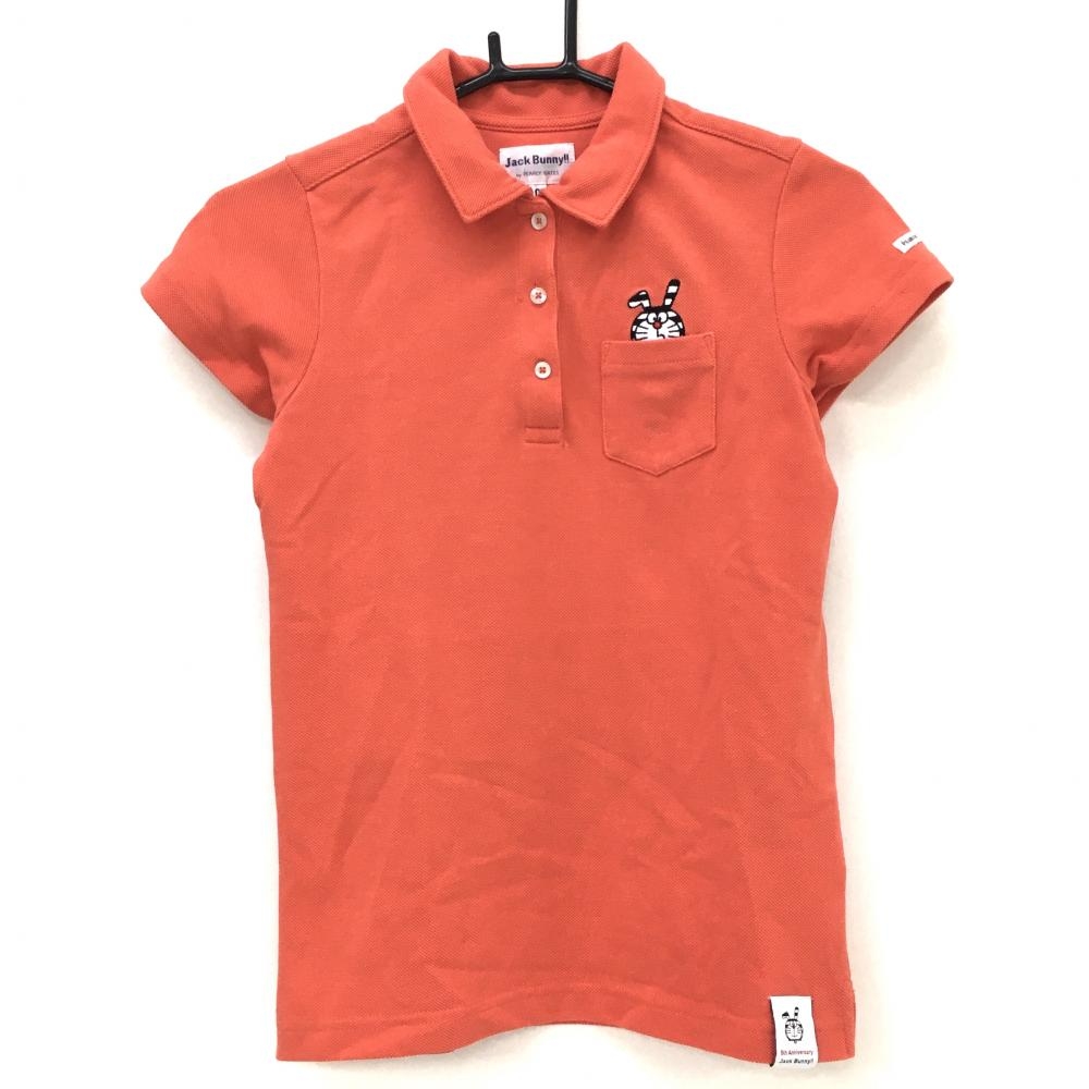 ジャックバニー×ドラえもん 半袖ポロシャツ オレンジ 胸ポケット 5周年   レディース 0(S) ゴルフウェア Jack Bunny