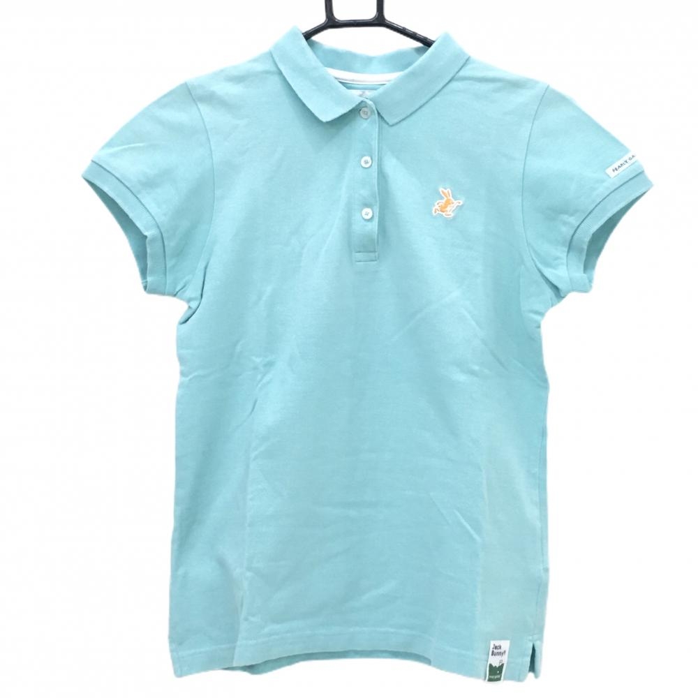 ジャックバニー 半袖ポロシャツ ミントグリーン ワッペン レディース 1(M) ゴルフウェア Jack Bunny