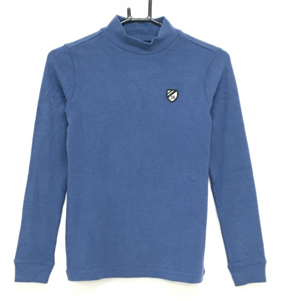 【美品】ジャックバニー 長袖ハイネックシャツ ネイビー 微起毛 ワッペン  レディース 0(S) ゴルフウェア Jack Bunny