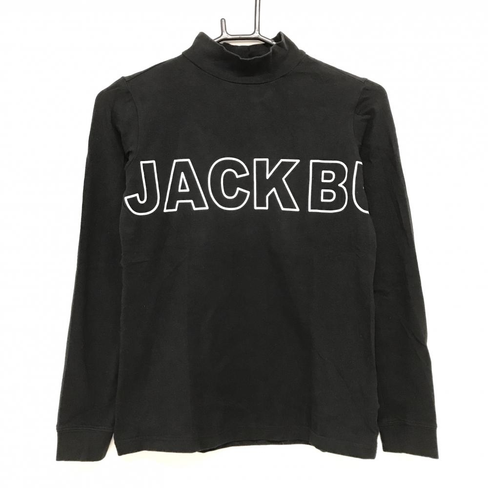 ジャックバニー 長袖ハイネックシャツ 黒×白 フロントロゴ レディース 0(S) ゴルフウェア Jack Bunny
