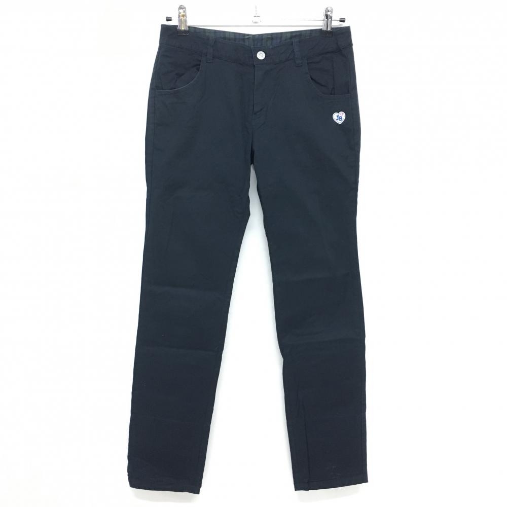 ジャックバニー パンツ ダークネイビー 裾裏チェック柄 刺しゅう  レディース 0(S) ゴルフウェア Jack Bunny