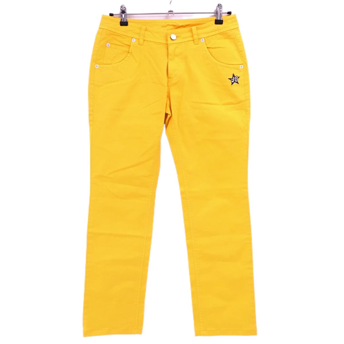 【新品】ジャックバニー パンツ イエローオレンジ ストレッチ レディース 1(M) ゴルフウェア Jack Bunny