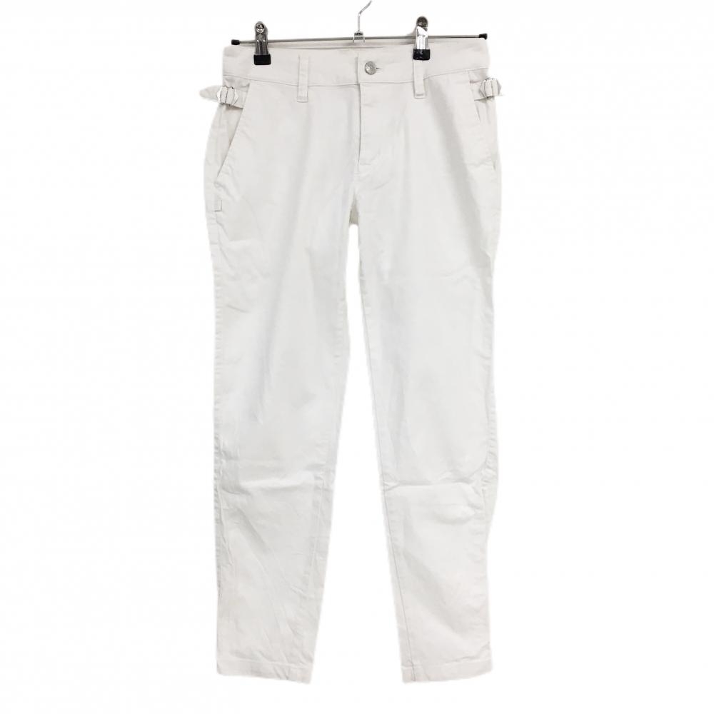 【美品】ジャックバニー パンツ 白 シンプル ストレッチ  レディース 1(M) ゴルフウェア Jack Bunny