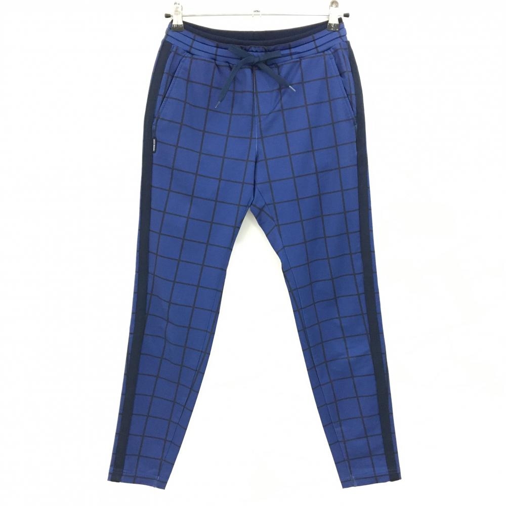 ジャックバニー パンツ ネイビー×黒 格子 ストレッチ レディース 0(S) ゴルフウェア Jack Bunny