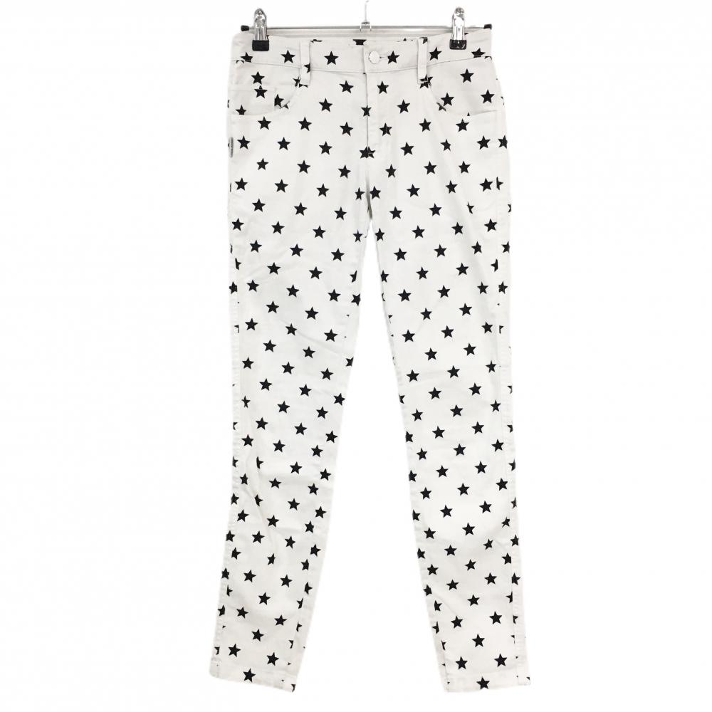 ジャックバニー パンツ 白×ダークネイビー 星総柄 レディース 1(M) ゴルフウェア Jack Bunny