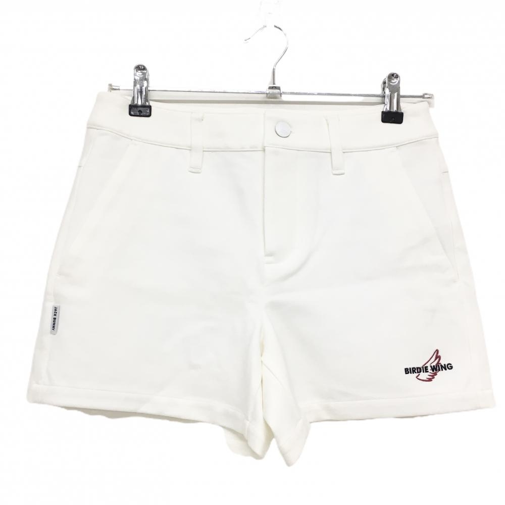 【新品】ジャックバニー×BIRDIE WING ショートパンツ 白 後ロゴプリント  レディース 1(M) ゴルフウェア Jack Bunny