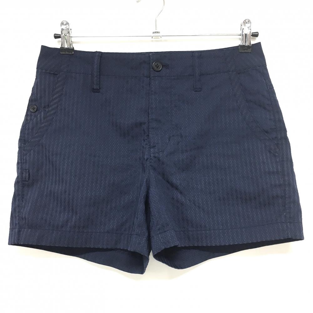 【美品】ジャックバニー ショートパンツ ネイビー ストライプ  レディース 1(M) ゴルフウェア Jack Bunny