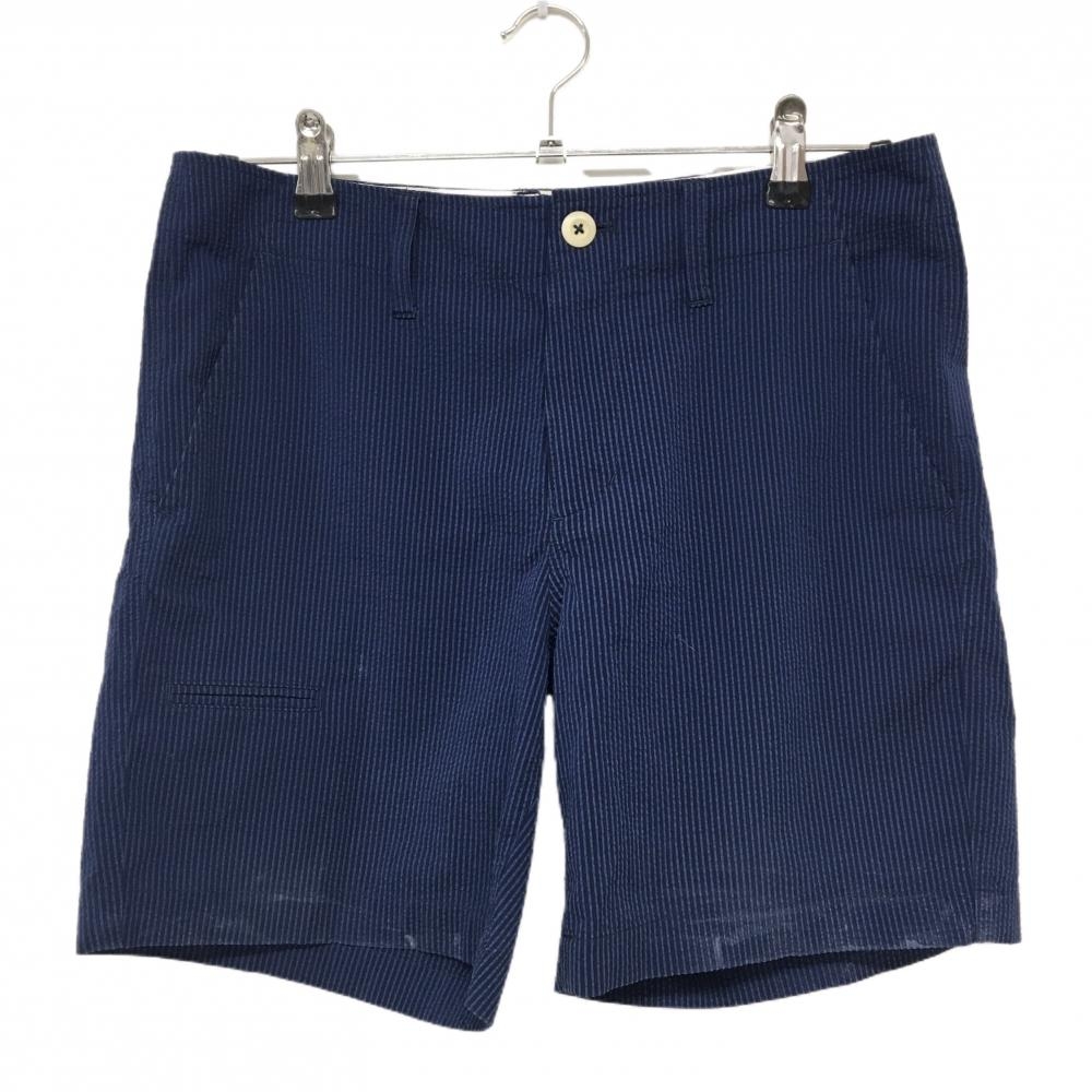 ジャックバニー ショートパンツ ネイビー 細ストライプ ストレッチ サッカー調生地 レディース 2(L) ゴルフウェア Jack Bunny