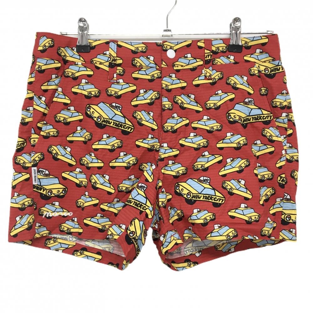 【超美品】ジャックバニー ショートパンツ レッド×イエロー タクシー総柄  レディース サイズ表記無し ゴルフウェア Jack Bunny