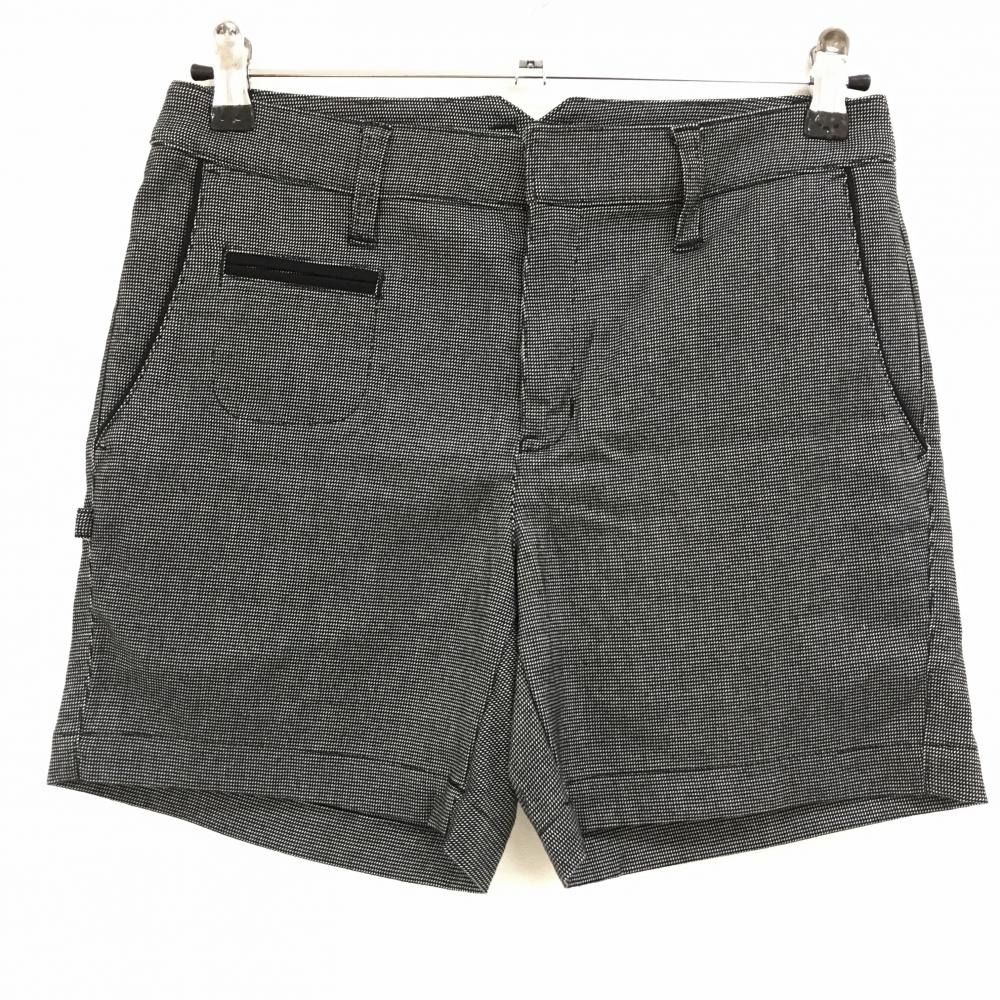 【超美品】ジャックバニー ハーフパンツ 黒×白 地模様 ストレッチ レディース 1(M) ゴルフウェア Jack Bunny