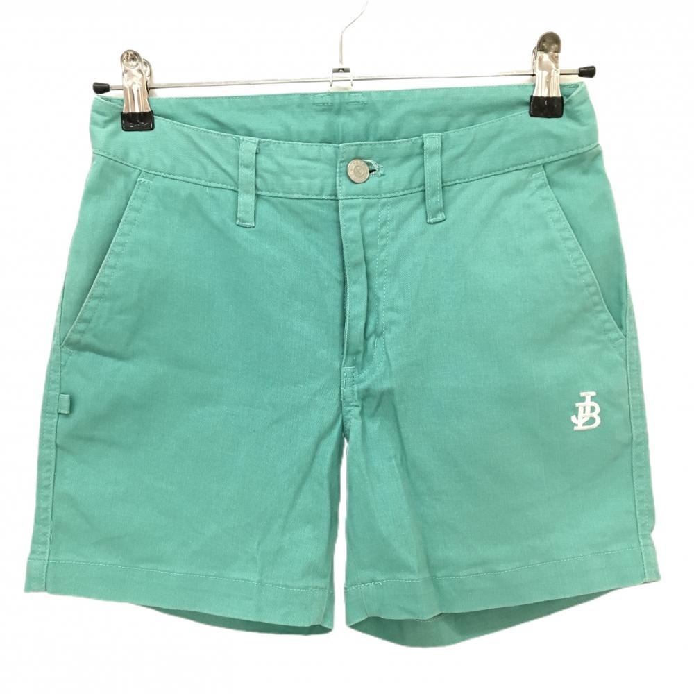 ジャックバニー ショートパンツ グリーン ロゴ刺しゅう白 ストレッチ レディース 1(M) ゴルフウェア Jack Bunny