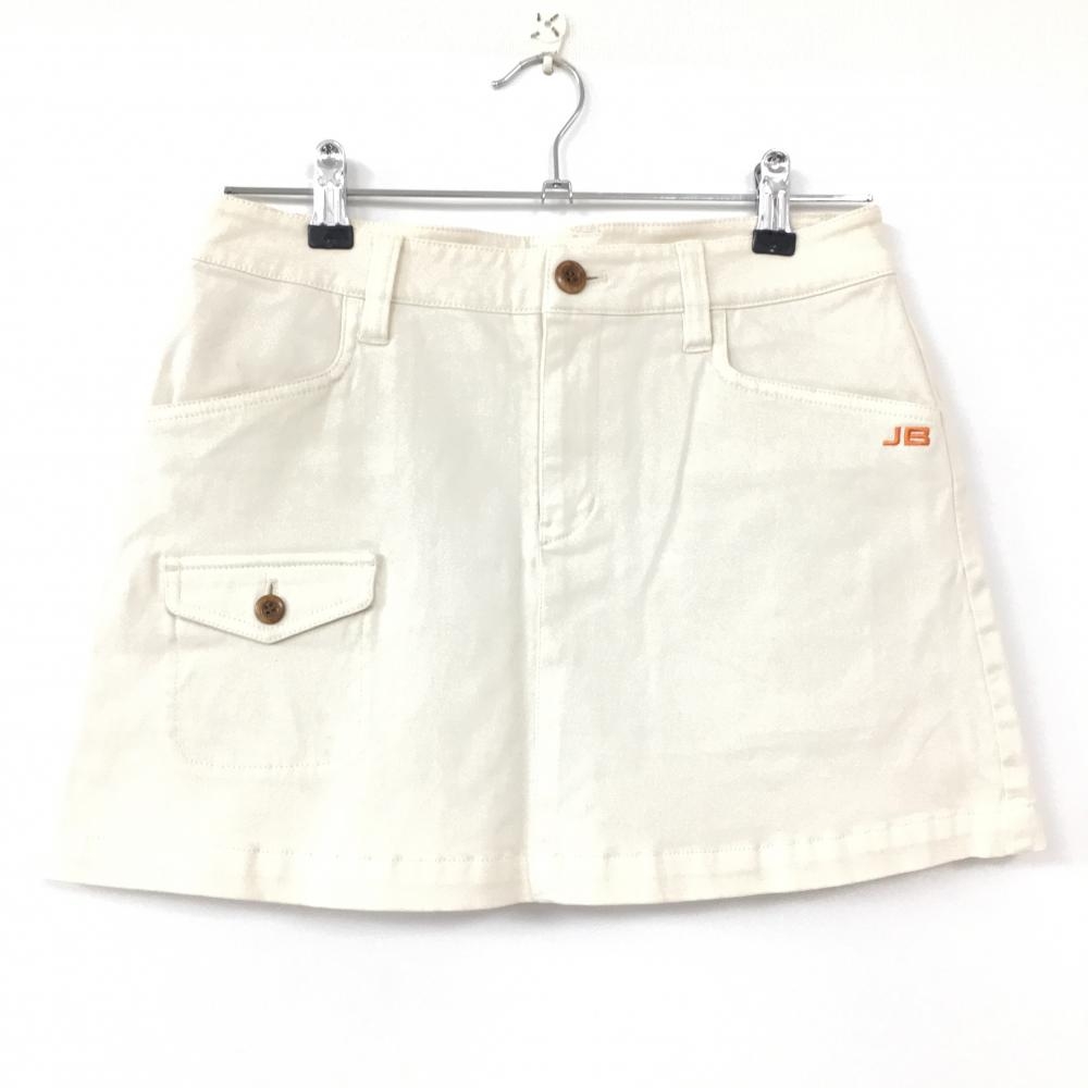 ジャックバニー スカート ライトベージュ×オレンジ 5ポケット 内側インナーパンツ レディース 0(S) ゴルフウェア Jack Bunny