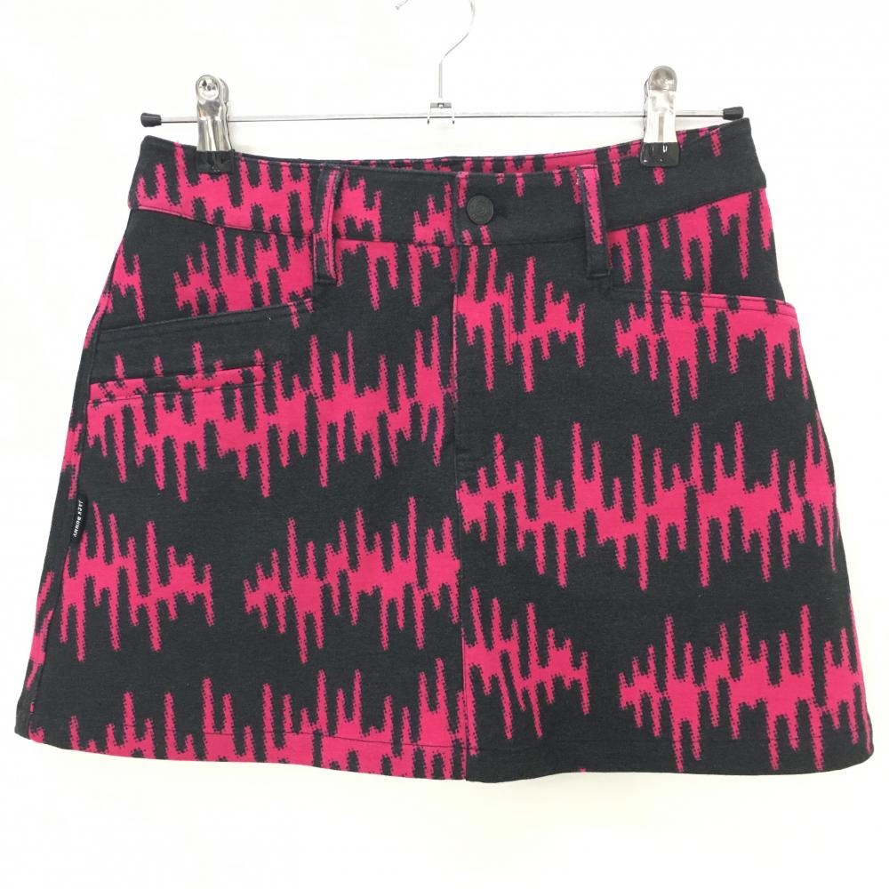 【超美品】ジャックバニー スカート 黒×ピンク 総柄 内側インナーパンツ  レディース 0(S) ゴルフウェア 2023年モデル Jack Bunny