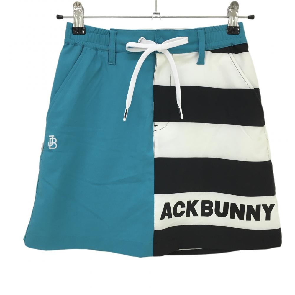 【美品】ジャックバニー スカート ブルー×白×黒 一部ボーダー  レディース 0(S) ゴルフウェア 2023年モデル Jack Bunny 画像