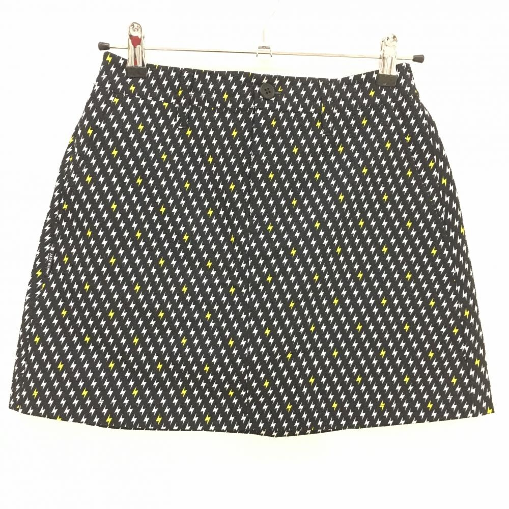 【超美品】ジャックバニー スカート ネイビー×白 稲妻柄 サッカー生地 内側インナーパンツ  レディース 1(M) ゴルフウェア Jack Bunny