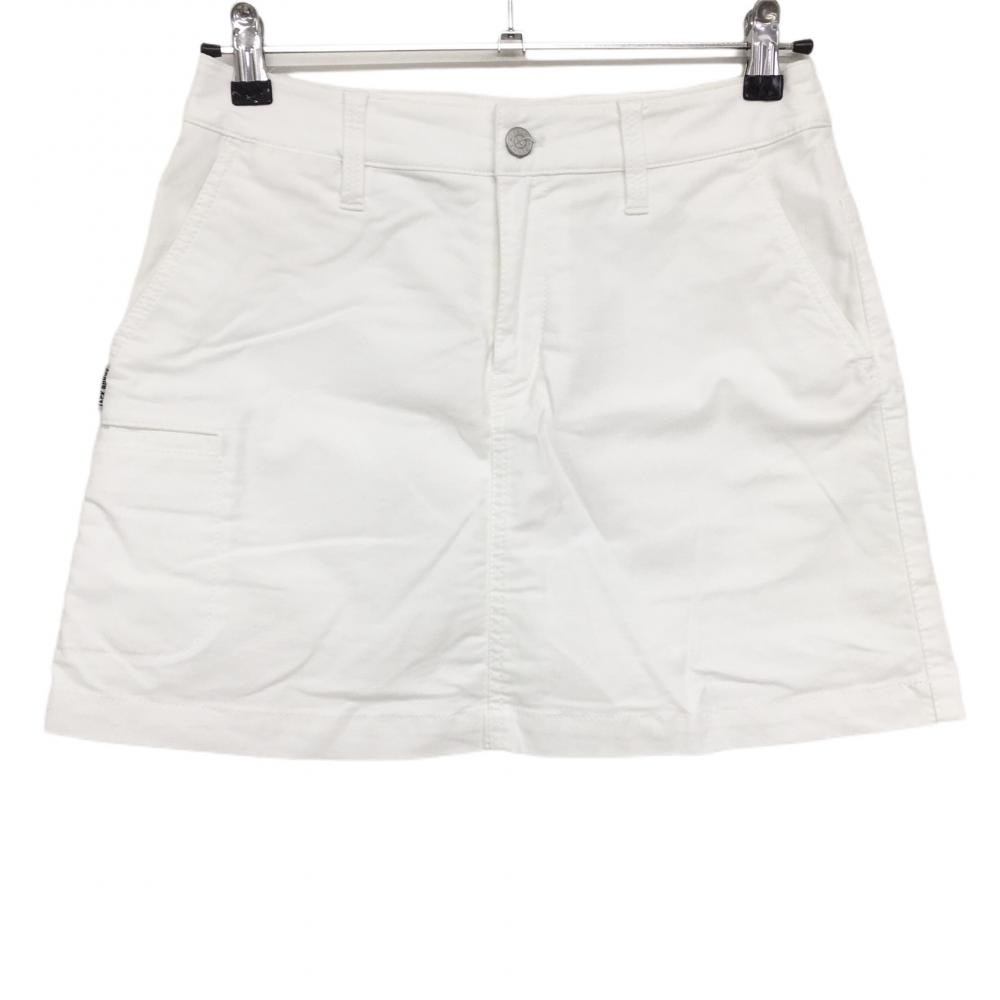 ジャックバニー スカート 白 5ポケット 内側インナーパンツ ヒップ汚れ 後ろポケット縫製ほつれ レディース 1(M) ゴルフウェア Jack Bunny