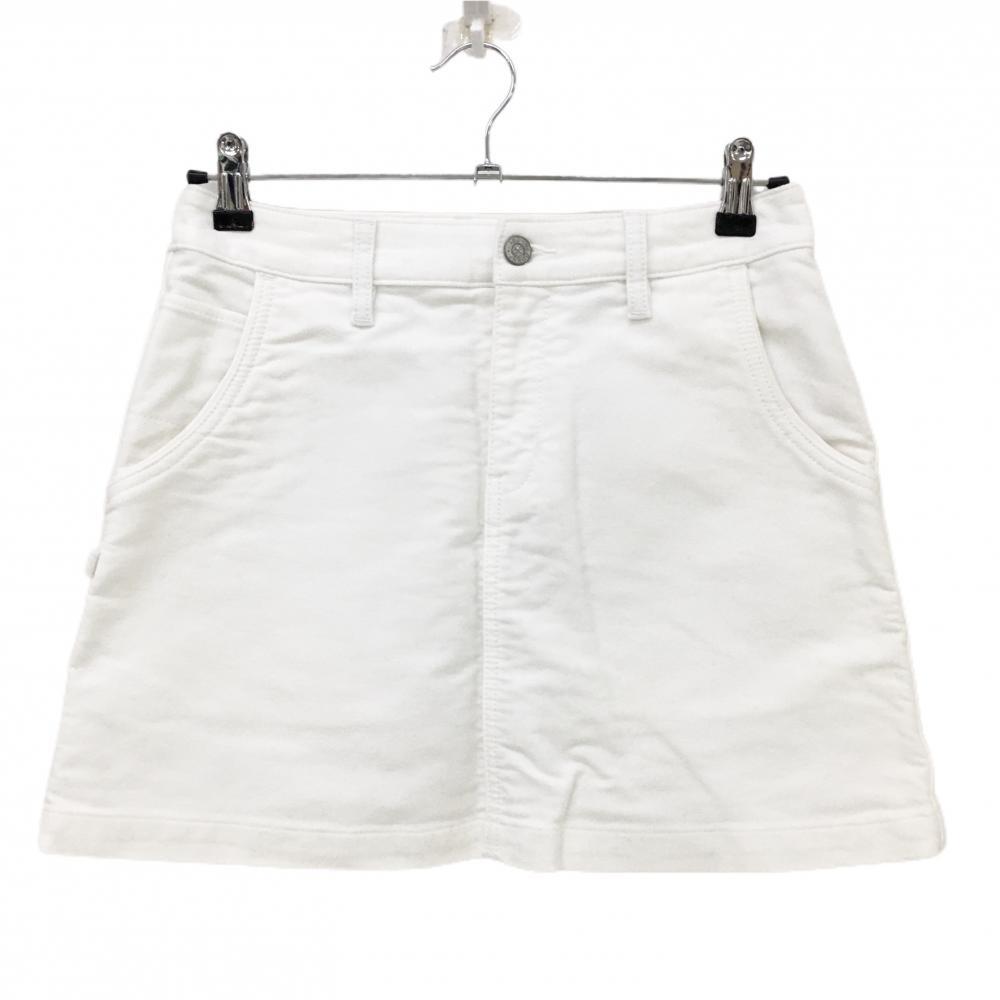 【美品】ジャックバニー スカート 白 シンプル ストレッチ 内側インナーパンツ レディース 1(M) ゴルフウェア Jack Bunny
