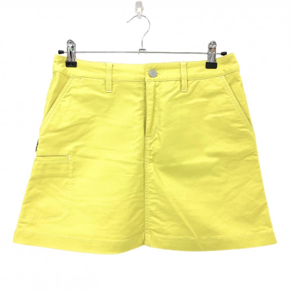 【超美品】ジャックバニー スカート イエロー 白ステッチ ストレッチ 5ポケット レディース 2(L) ゴルフウェア Jack Bunny