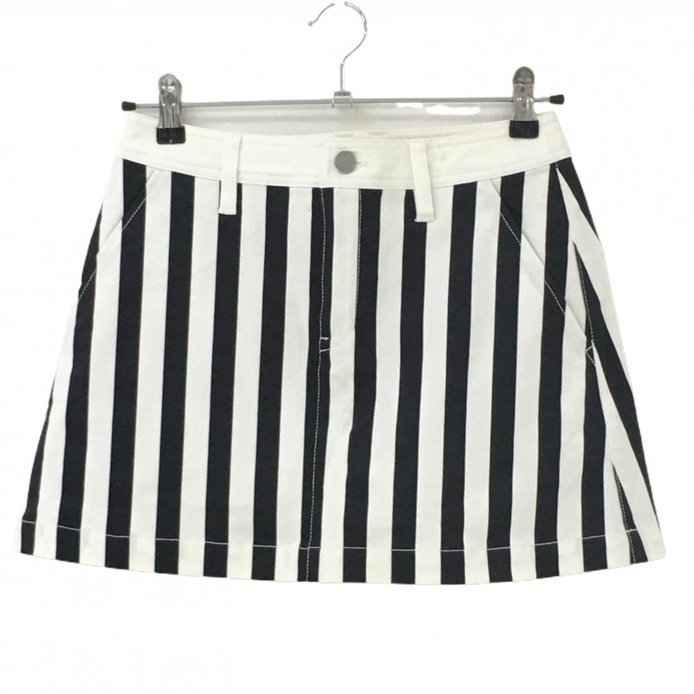 【新品】ジャックバニー スカート 白×ダークネイビー ストライプ レディース 0(S) ゴルフウェア Jack Bunny